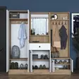 Valkoinen Pähkinä Hall Stand - 100% Melamiinipinnoitettu E1 Laatu Lastulevy, Useita Hyllyjä, Kiinnitysmahdollisuus Seinäkiinnitys - Eteiskaapit - 8683743764570 - 6