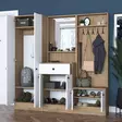 Valkoinen Pähkinä Hall Stand - 100% Melamiinipinnoitettu E1 Laatu Lastulevy, Useita Hyllyjä, Kiinnitysmahdollisuus Seinäkiinnitys - Eteiskaapit - 8683743764570 - 7