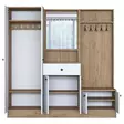 Valkoinen Pähkinä Hall Stand - 100% Melamiinipinnoitettu E1 Laatu Lastulevy, Useita Hyllyjä, Kiinnitysmahdollisuus Seinäkiinnitys - Eteiskaapit - 8683743764570 - 9