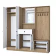 Valkoinen Pähkinä Hall Stand - 100% Melamiinipinnoitettu E1 Laatu Lastulevy, Useita Hyllyjä, Kiinnitysmahdollisuus Seinäkiinnitys - Eteiskaapit - 8683743764570 - 10