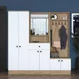 Valkoinen Pähkinä Hall Stand - 100% Melamiinipinnoitettu E1 Laatu Lastulevy, Useita Hyllyjä, Kiinnitysmahdollisuus Seinäkiinnitys - Eteiskaapit - 8683743764570 - 2