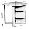 Valkoinen Taittopöytä - 100% Melamiinipinnoitettu Lastulevy, 18 mm, Laajennettava, 90x77x45 cm, Yksi Paketti - Pöydät - 8681875178890 - 5