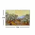 Van Gogh Olive Trees 1889 - Monivärinen 100% Mokkanahkakangas, 45x70 cm, 3 cm Paksu Puukehys, Seinäkoriste - Taulut ja kehykset - 8681875399950 - 4