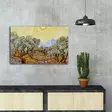 Van Gogh Olive Trees 1889 - Monivärinen 100% Mokkanahkakangas, 45x70 cm, 3 cm Paksu Puukehys, Seinäkoriste - Taulut ja kehykset - 8681875399950 - 2
