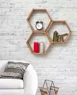 Walnut-seinähylly - 61x58x9 cm - 18 mm paksuus - Helppo kiinnitys - Moderni ja kestävä - Tyylikäs sisustusratkaisu - Seinähyllyt - 8682870717190 - 2