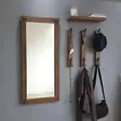 Walnut Hall Stand - 100% Pine Solid Wood, Mirror 50x110 cm, Wall Shelf 50x15 cm, 3 Hooks, Wall-Mountable - Eteiskaapit - 8681875708080 - 6