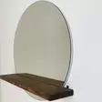 Walnut Peili ja Hyllysetti - 100% Mäntyä, 70x70 cm Peili, 70x3x15 cm Hylly, Helppo Asennus, Tyylikäs Sisustusratkaisu - Peilit - 8681875708530 - 4