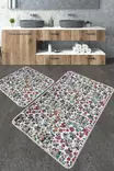 Ylellinen Kylpyhuonemattosetti 2-osainen - 100% Polyesteri, Monivärinen, Koko 60x100cm ja 50x60cm, Konepestävä - Kylpyhuonematot ja kosteantilan matot - 8683743317240 - 1