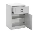 Yöpöytä - Valkoinen, 100% Melamiinipinnoitettu Lastulevy, 16mm, 40x63x38cm, Useita Hyllyjä, 1 Paketti - Yöpöydät - 8683743537440 - 4