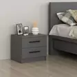 Yöpöytä Anthracite - Tyylikäs ja Kestävä Säilytysratkaisu 100% Melamiinipinnoitetusta Lastulevystä, Mitat: 50x40x47 cm - Yöpöydät - 8683742567370 - 4