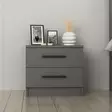 Yöpöytä Anthracite - Tyylikäs ja Kestävä Säilytysratkaisu 100% Melamiinipinnoitetusta Lastulevystä, Mitat: 50x40x47 cm - Yöpöydät - 8683742567370 - 3