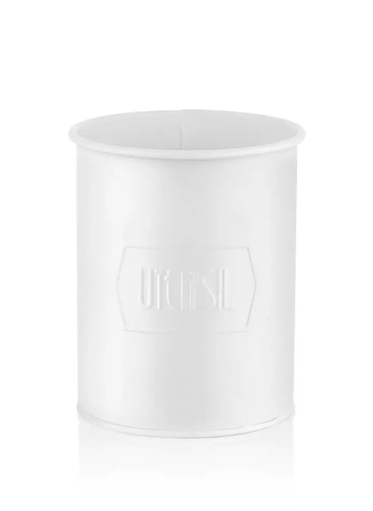 100% Galvanoitu Valkoinen Keittiökorin BPA-vapaa Säilytysratkaisu 11x11x13 cm - Kestävä ja Tyylikäs Valinta - Tarjoiluastiat - 8682870226210 - 1