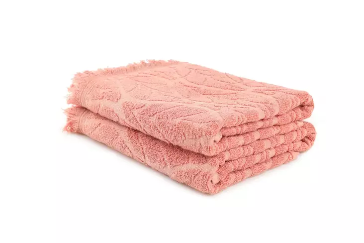 100% Puuvillainen Kylpypyyhesetti (2 kpl) - 75x150 cm, Salmon, Konepestävä 40 °C, 340 gr/m², Ylellinen Mukavuus - Pyyhkeet ja kylpytakit - 8684282296430 - 1