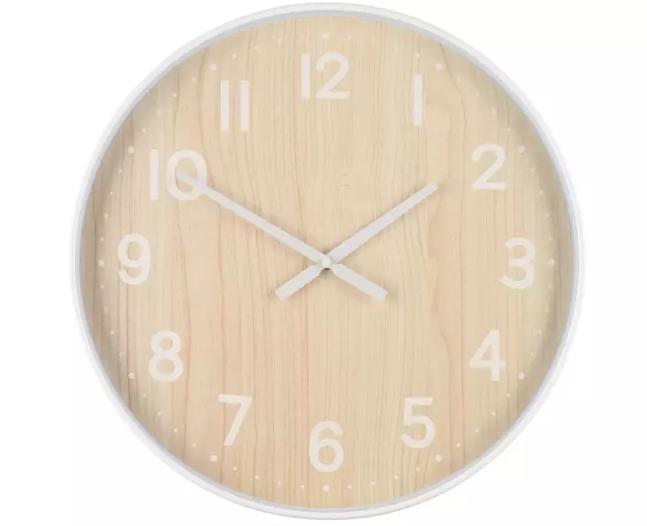 4Living Seinäkello Milano 50 cm - Puu/Valkoinen - Seinäkellot - 6410416544380 - 1