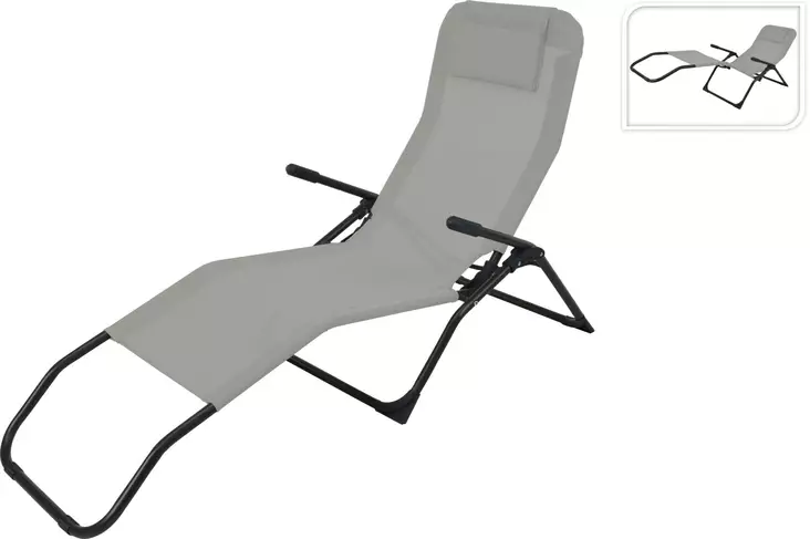 Aurinkotuoli Siesta vaaleanharmaa - Puutarhatuolit ja sohvat - 8719202982060 - 1
