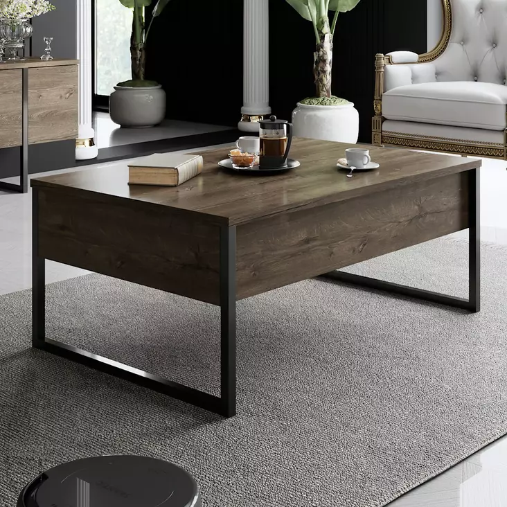 Sohvapöytä, musta, 90cm x 60cm x 40cm, kestävä, tyylikäs - Sohvapöydät - 8683743791170 - 1