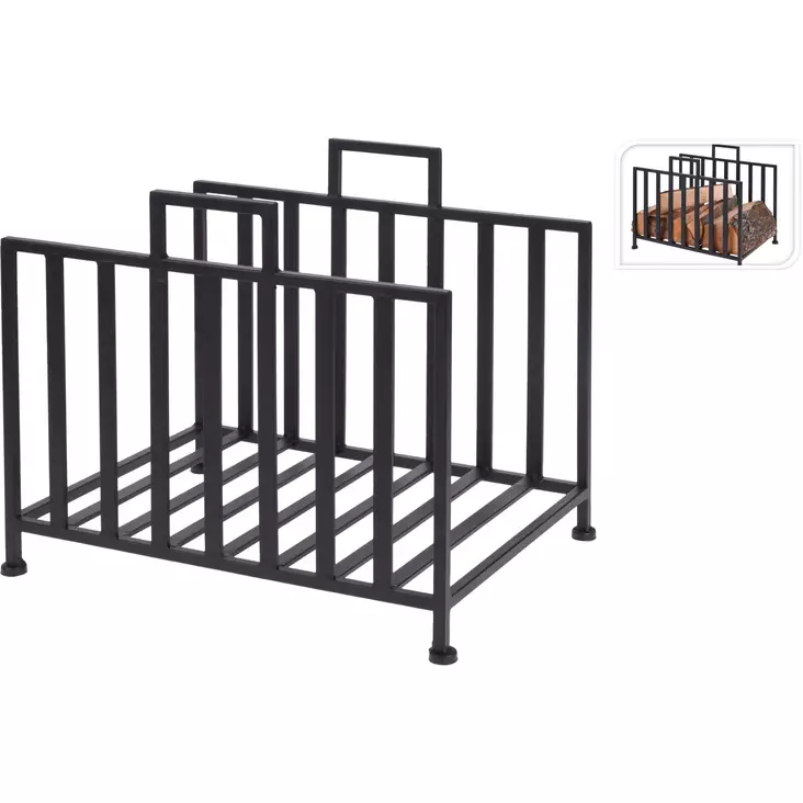 Halkoteline Metalli neliö 41x31x35cm - Takat ja kaminat - 8719987120060 - 1