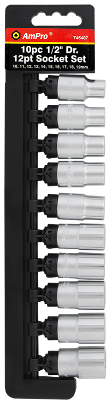 Hylsysarja 1/2" 12pt 10-os. 10-19mm - Hylsysarjat - 795609454070 - 1