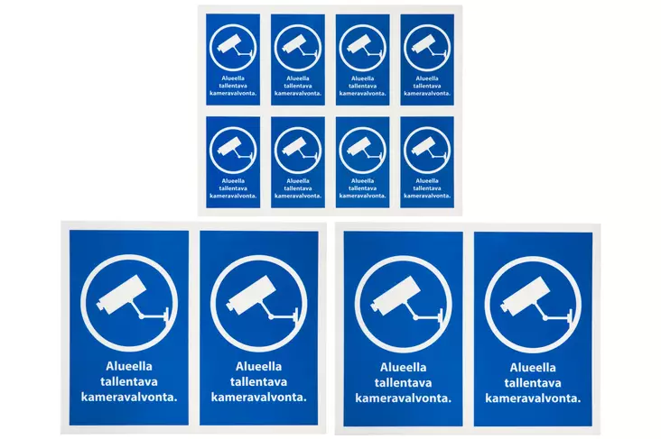 Ikkunatarra kameravalvonta 3 arkkia - Opaste- ja varoituskyltit - 6410412974730 - 1