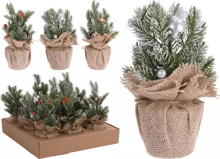 Joulupuu juuttis=C3=A4kiss=C3=A4 23cm Xmas - Joulukoristeet ja -tekstiilit - 8719987238130 - 1