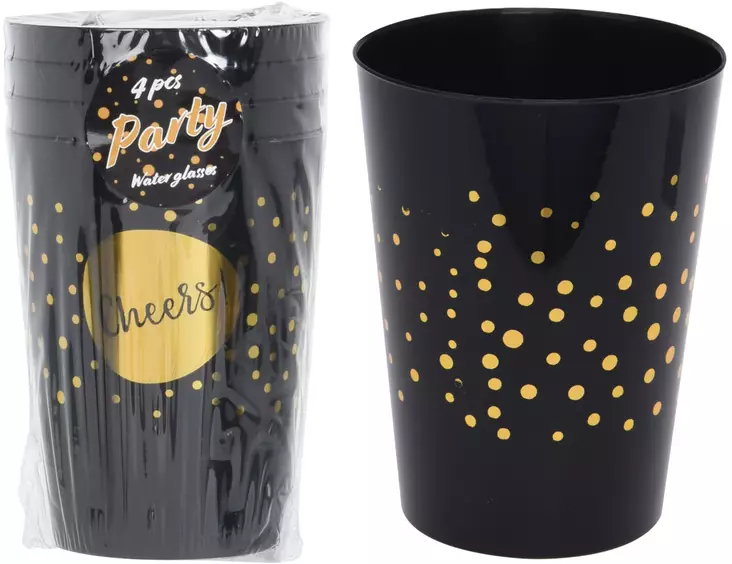 Juomalasi 4 kpl Glitter muovia - Juomalasit - 8719987601330 - 1