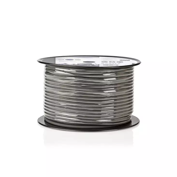Kaiutinkaapeli | 2 x 1.50 mm² | Kupari | 100 m | Pyöreä | PVC | Tummanharmaa | Kela - Audiokaapelit - 5412810296330 - 1