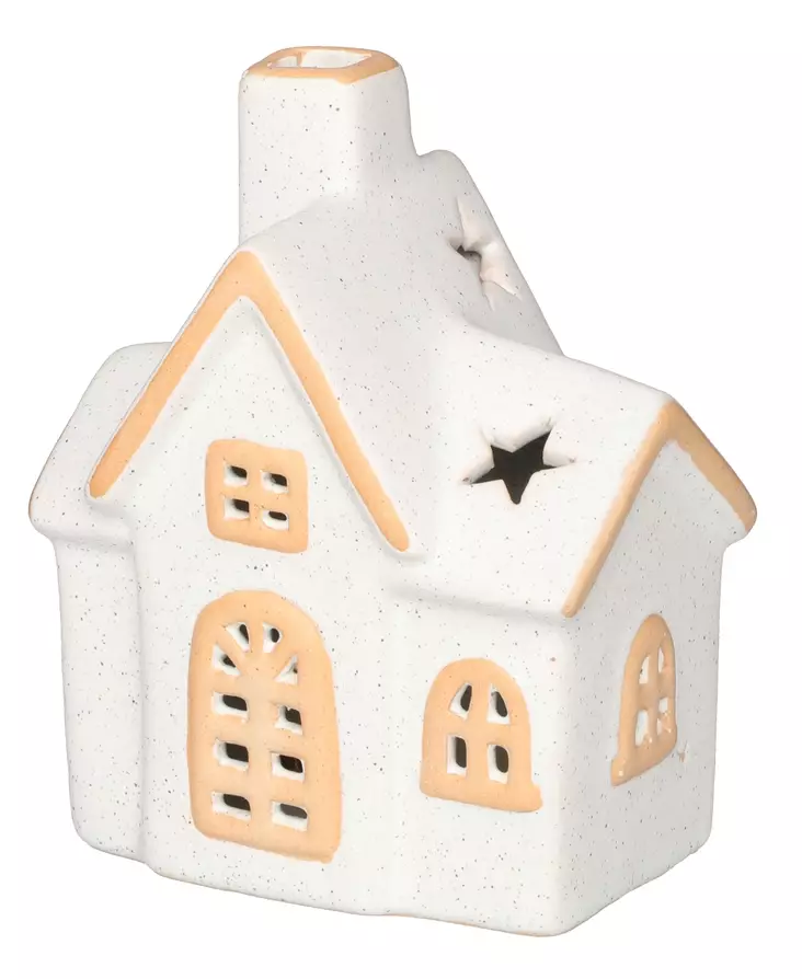 Keramiikka talo led valoilla 11 cm - Valokoristeet ja valohahmot - 6410416309040 - 1