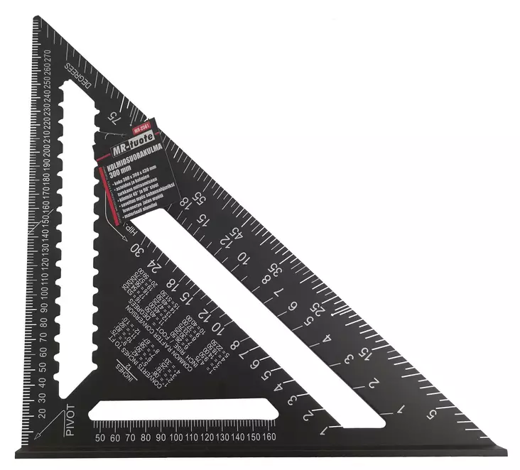 Kolmiosuorakulma 300 mm - Mitat ja vatupassit - 6430074693800 - 1