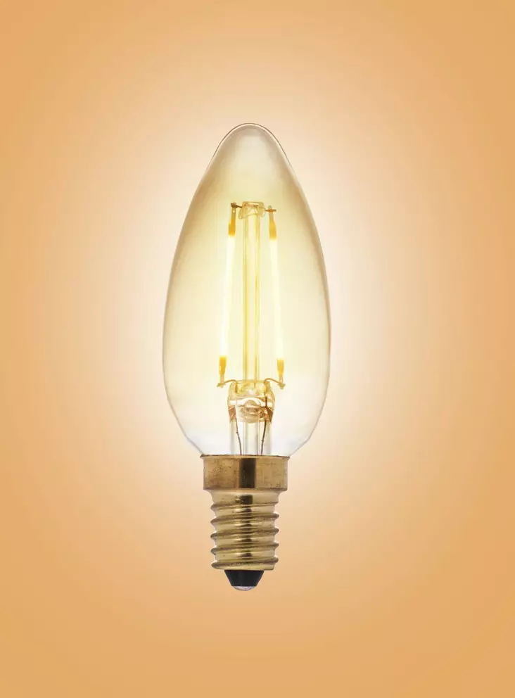 Kynttil=C3=A4lamppu Led antiikki 2W Airam E27 2 - Lamput ja loisteputket - 6435200203830 - 1