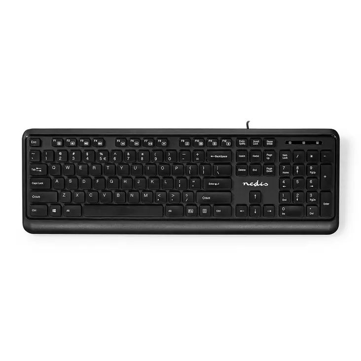 Langallinen Näppäimistö | USB-A | Multimedia | QWERTY | Yhdysvaltain Näppäinasettelu | Numeerinen näppäimistö - Tietokoneen näppäimistöt - 5412810407040 - 1