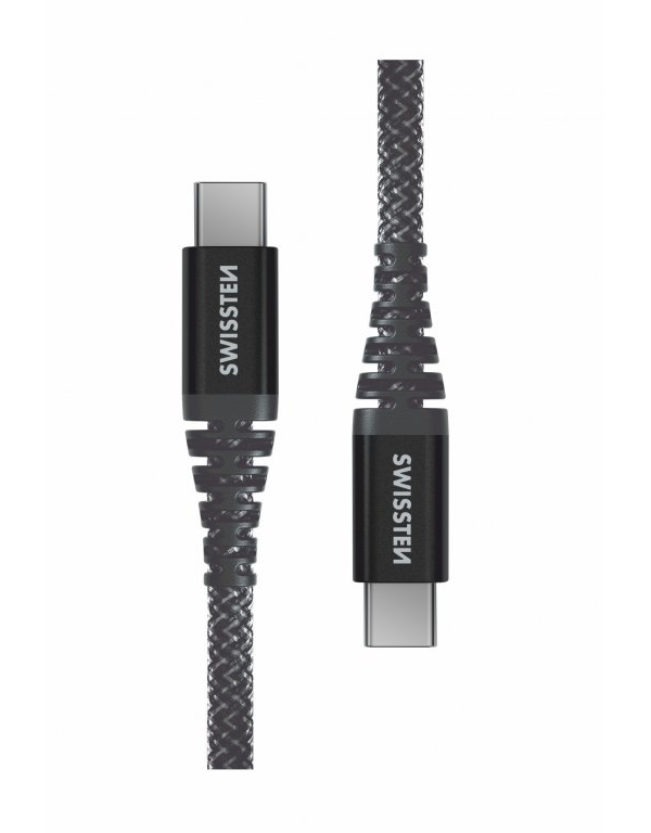 Latauskaapeli Kevlar USB-C/USB-C 1,5m Swissten - USB-C -kaapelit - 8595217481510 - 1