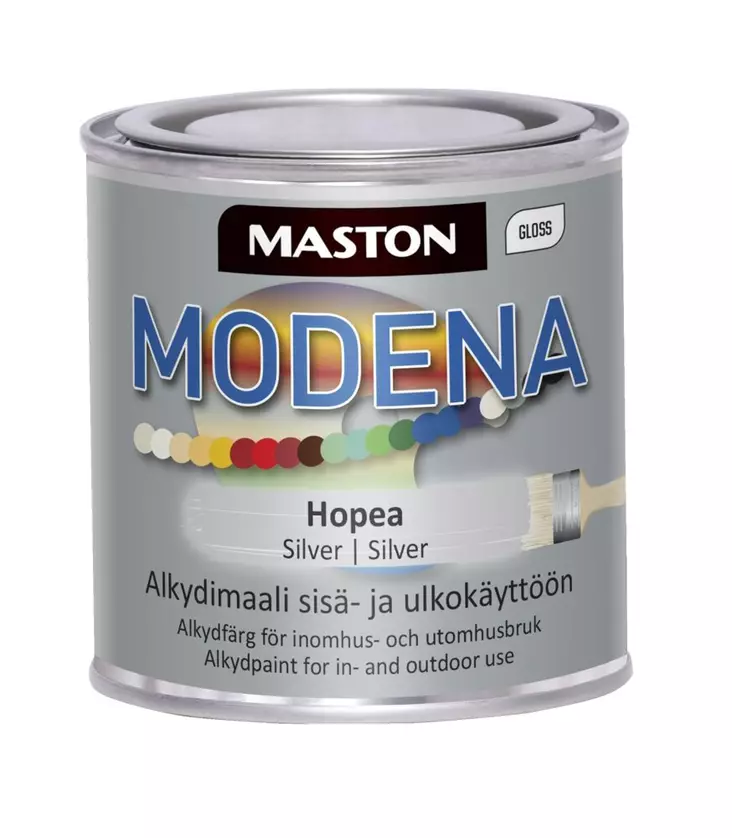 Maali Maston Modena 250 ml hopea - Metalli- ja kalustemaalit - 6412496049960 - 1