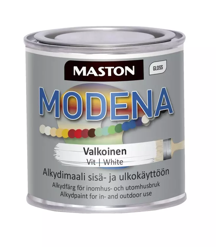 Maali Maston Modena valkoinen 250ml - Metalli- ja kalustemaalit - 6412496042220 - 1