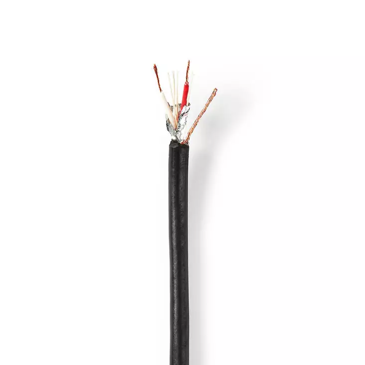 Mikrofonikaapeli | 2 x 0.25 mm² | Kupari | 100 m | Pyöreä | PVC | Musta | Kela - Audiokaapelit - 5412810312160 - 1