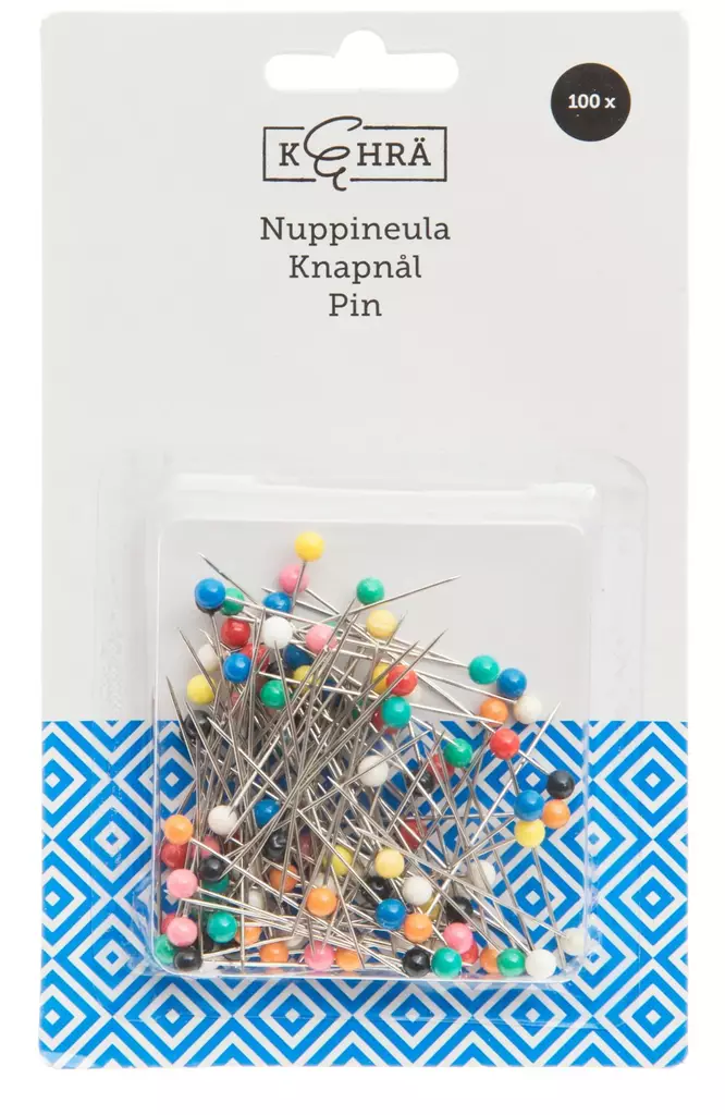 Nuppineulat 100 kpl Kehr=C3=A4 - Langat ja ompelutarvikkeet - 6410410148010 - 1