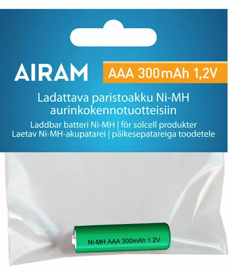 Akku NI MH 300 Mah AAA 1.2V - Aurinkokennovalaisimet - 6435200146410 - 1