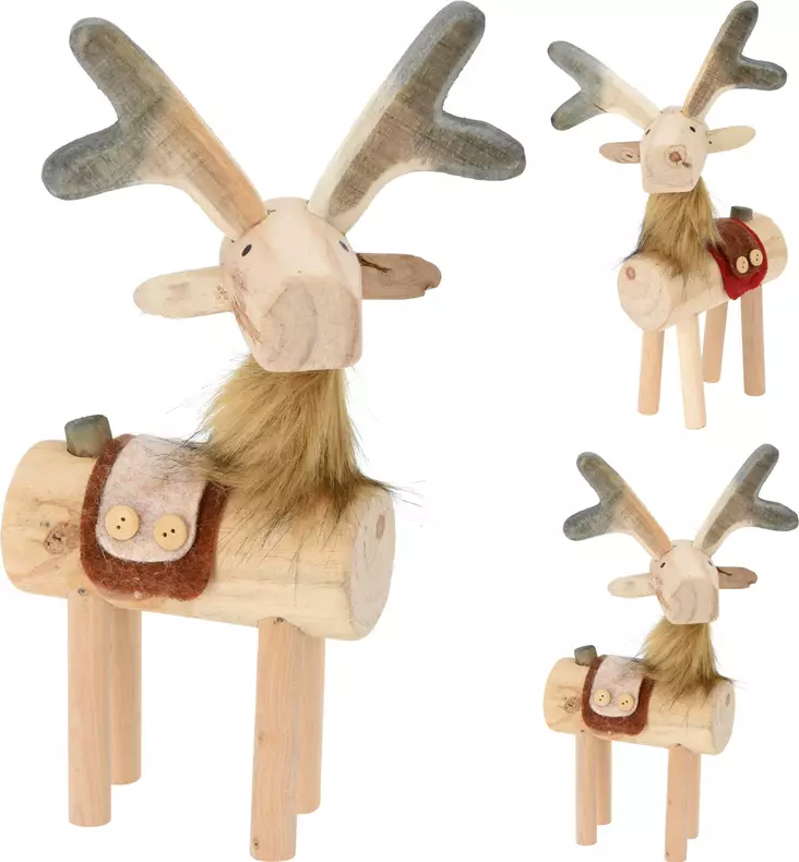 Poro puuta 37 cm=20 - Joulukoristeet ja -tekstiilit - 8719987981920 - 1