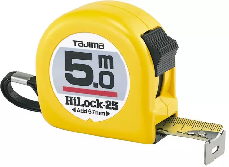 Rullamitta 5 m x 25 mm Tajima HiLock - Mitat ja vatupassit - 4975364011350 - 1