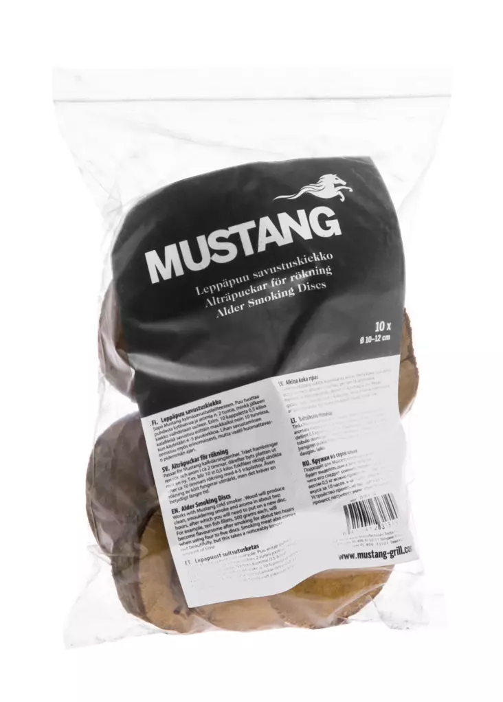 Savustuskiekko Mustang lepp=C3=A4 10 kpl - Grillaustarvikkeet - 6410412318190 - 1