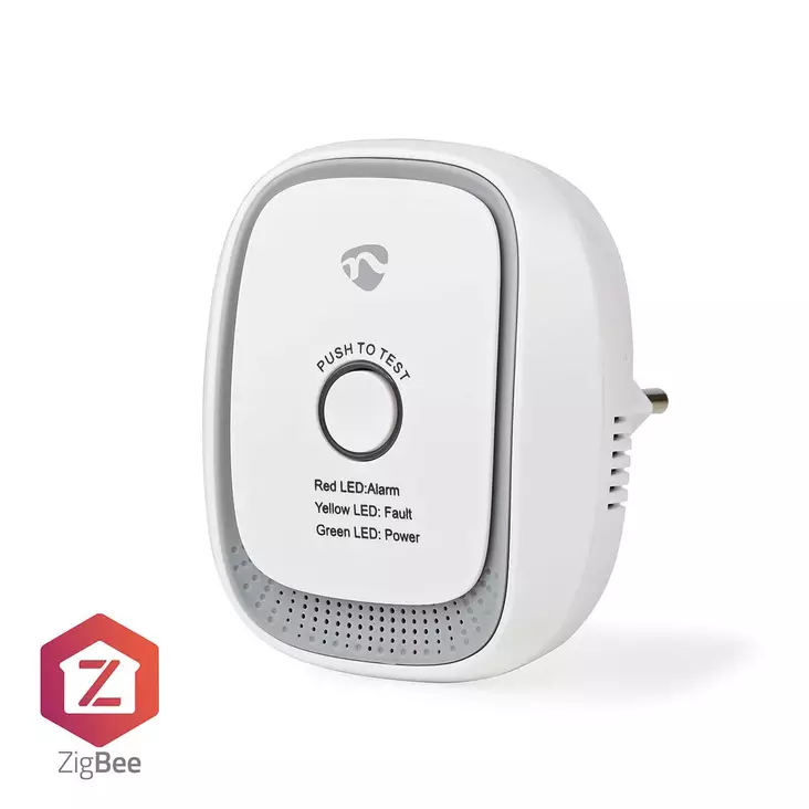 SmartLife-Kaasunilmaisin | Zigbee 3.0 | Verkkovirtakäyttöinen | Anturin käyttöikä: 5 Vuotta | EN 50194-1:2009 | Android / IOS | Testipainikkeella | 75 dB | Valkoinen - Hälyttimet ja anturit - 5412810402120 - 1