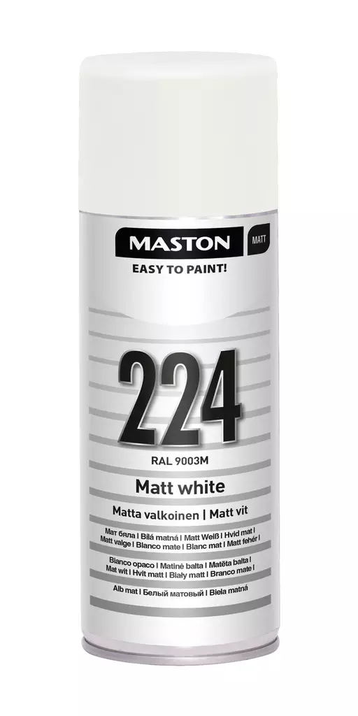 Spraymaali 100 - Matta valkoinen 224 - Spraymaalit - 6412490029470 - 1