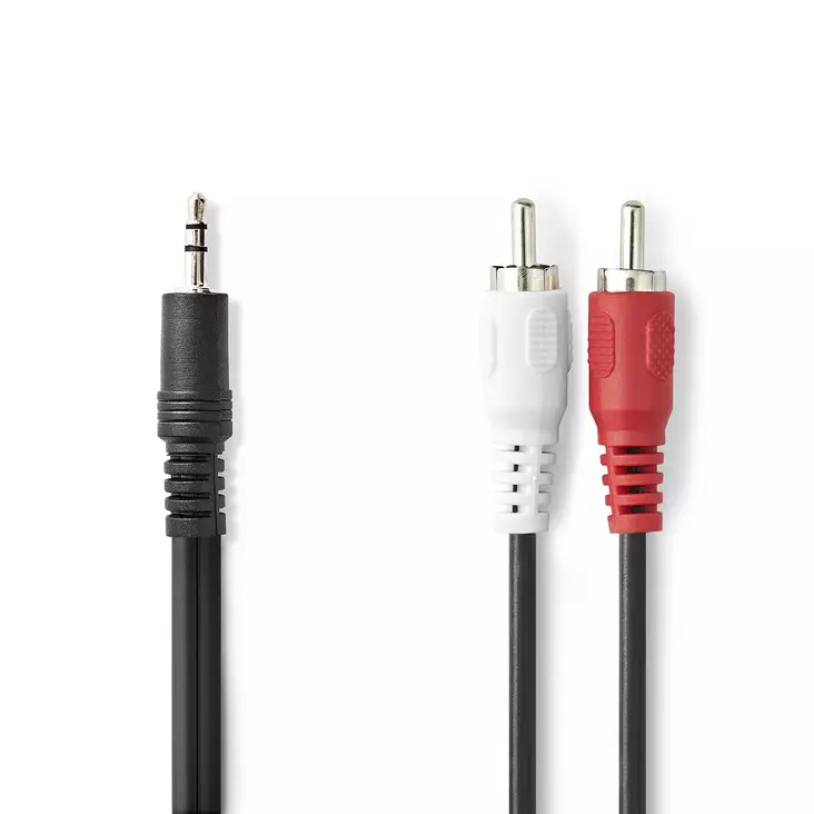 Stereoäänikaapeli | 3.5 mm uros | 2x RCA uros | Niklattu | 10.0 m | Pyöreä | Musta | Label - Audiokaapelit - 5412810420100 - 1