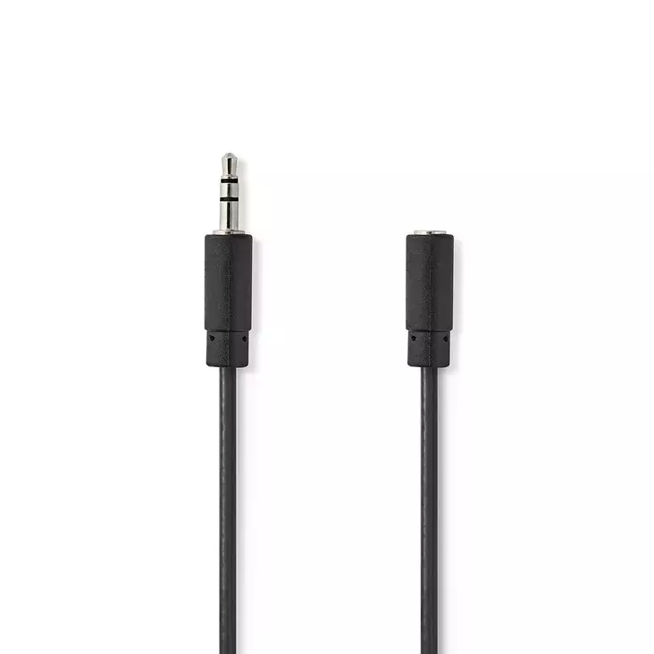 Stereoäänikaapeli | 3.5 mm uros | 3.5 mm naaras | Niklattu | 5.00 m | Pyöreä | Musta | Label - Audiokaapelit - 5412810420070 - 1