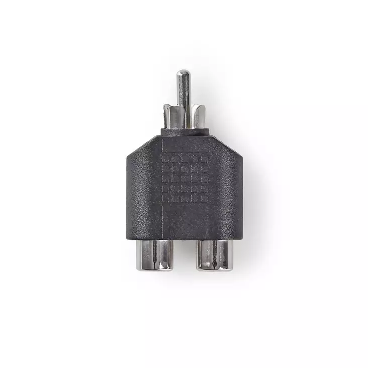 Subwoofer adapteri | RCA Uros | 2x RCA Naaras | Niklattu | Suora | ABS-Muovi | Musta | 1 kpl | Laatikko - Audioadapterit - 5412810288410 - 1