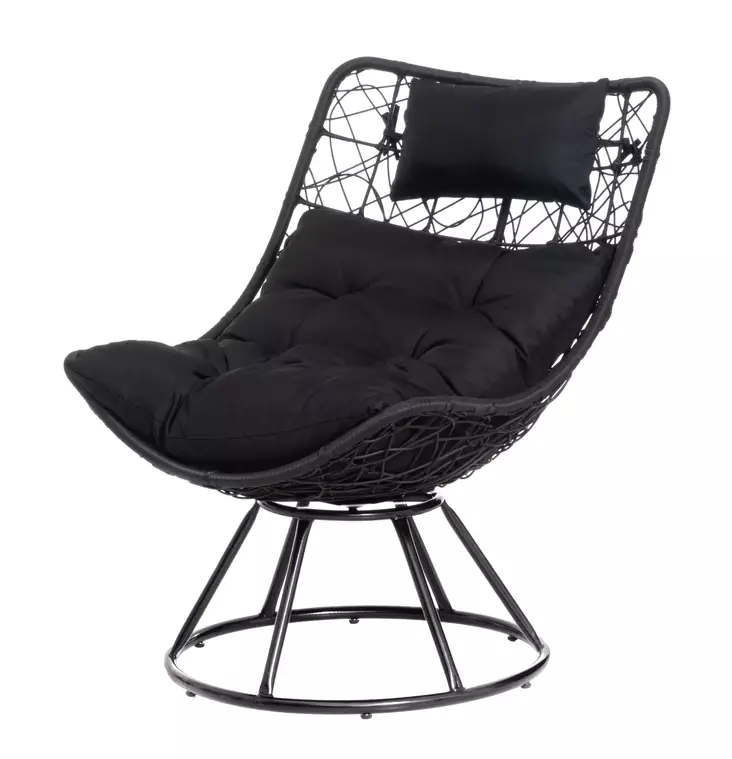 Terassituoli musta pehmusteilla - Puutarhatuolit ja sohvat - 6410416016450 - 1