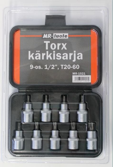 Torxkärkisarja 9-osainen - Ruuvauskärjet ja pidikkeet - 6430032153070 - 1