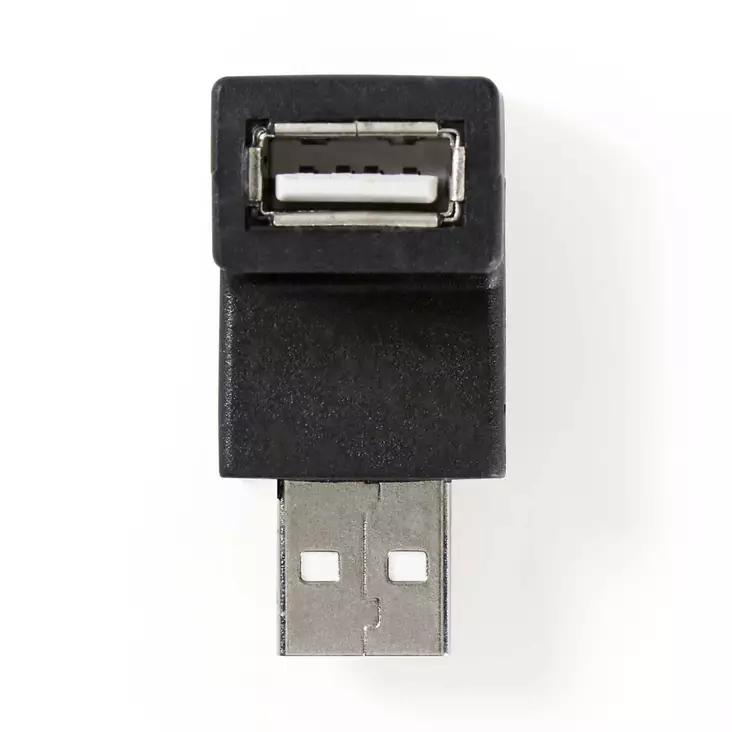 USB-A Sovitin | USB 2.0 | USB-A Uros | USB-A Naaras | 480 Mbps | Pyöreä | Niklattu | PVC | Musta | Laatikko - Tietokone ja verkko - 5412810421800 - 1