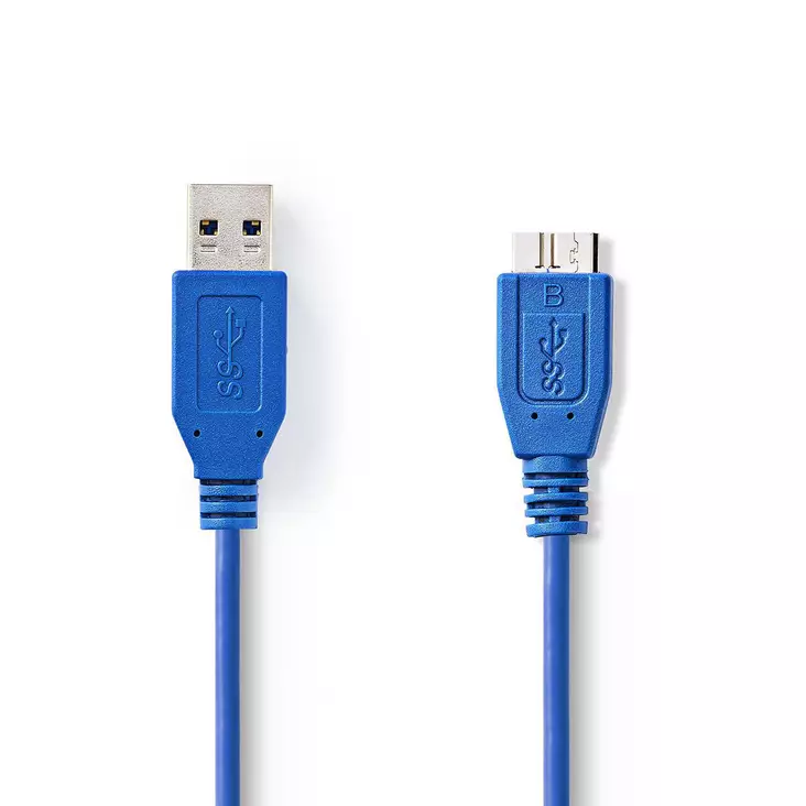 USB kaapeli | USB 3.2 Gen 1 | USB-A Uros | USB Micro-B Uros | 5 Gbps | Niklattu | 5.00 m | Pyöreä | PVC | Sininen | Kirjekuori - Tietokone ja verkko - 5412810275250 - 1