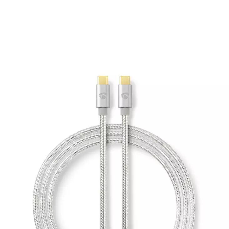 USB kaapeli | USB 3.2 Gen 1 | USB-C Uros | USB-C Uros | 60 W | 4K@60Hz | 5 Gbps | Kullattu | 1.00 m | Pyöreä | Nailon / Punottu | Alumiini | Laatikko kannella ja ikkunalla - Tietokone ja verkko - 5412810262830 - 1