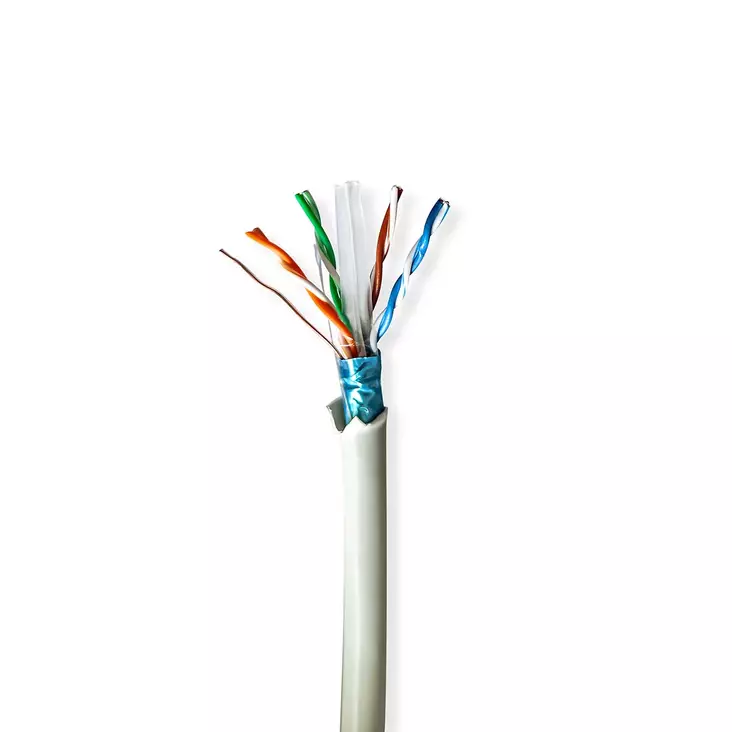 CAT6 verkkokaapelin rulla | Solid | F/UTP | Puhdas kupari | 50.0 m | Sisäkäyttöinen | Pyöreä | LSZH | Harmaa | Vetolaatikko - Tietokone ja verkko - 5412810403660 - 10